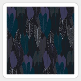 Dark Leaves Pattern Sticker